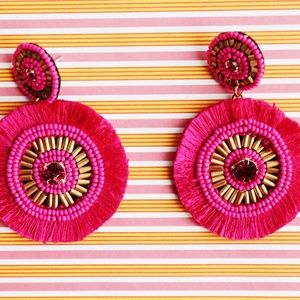 Fuchsia Fanta Tassel Earrings